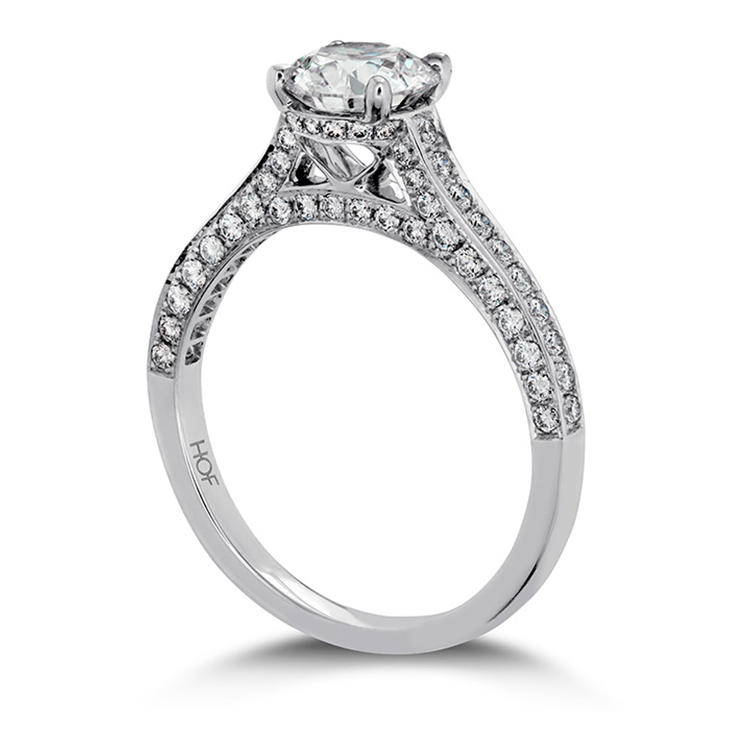 ILLUSTRIOUS HOF ENGAGEMENT RING WITH DIAMOND INTENSIVE BAND UU544