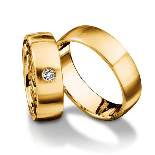 Furrer Jacot 18k Yellow Gold & Diamond Wedding Band