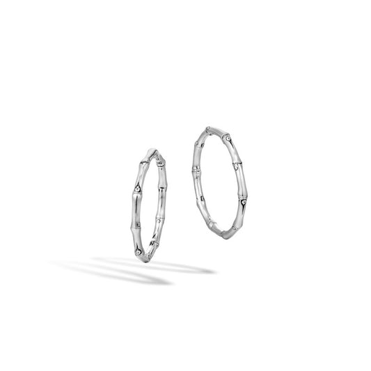 John Hardy Silver Bamboo Women's Hoop Earrings