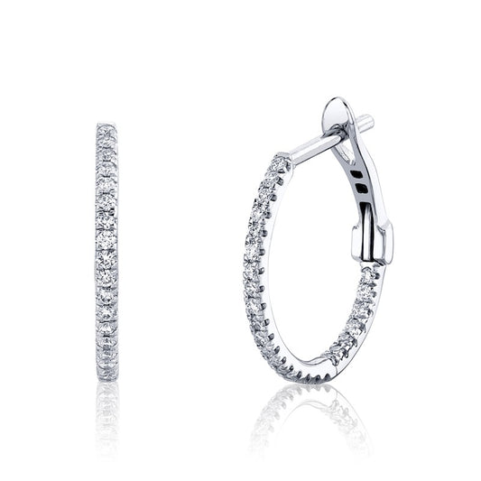 Quarter Carat Diamond Hoops in White Gold