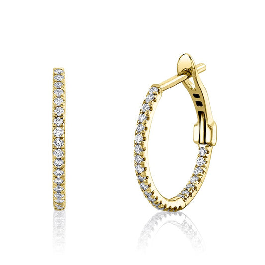 Quarter Carat Diamond Hoops in Yellow Gold