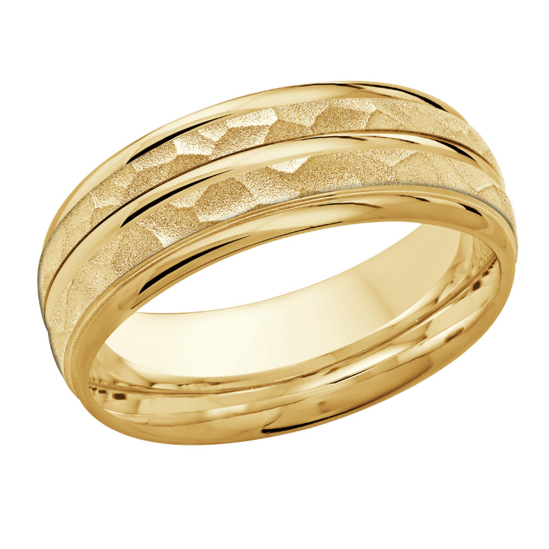 Malo 8mm 18k Yellow Gold Carved Band