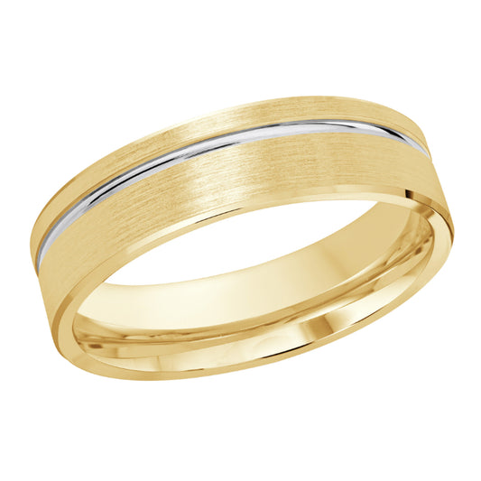 Malo 6mm 14k Yellow & White Gold Carved Band