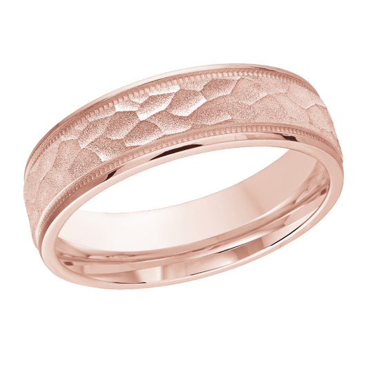 Malo 6mm 14k Pink Gold Carved Band