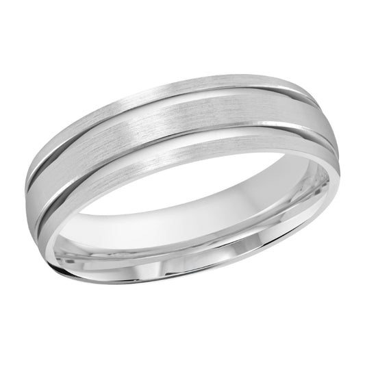 Malo 6mm 14k White Gold Carved Band