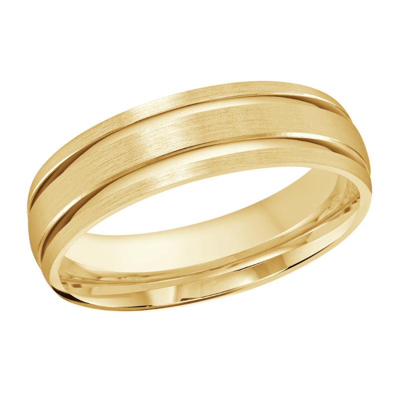 Malo 6mm 18k Yellow Gold Carved Band