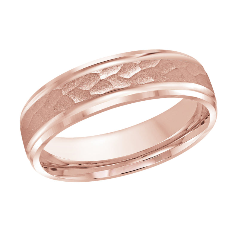 Malo 6mm 18k Pink Gold Carved Band