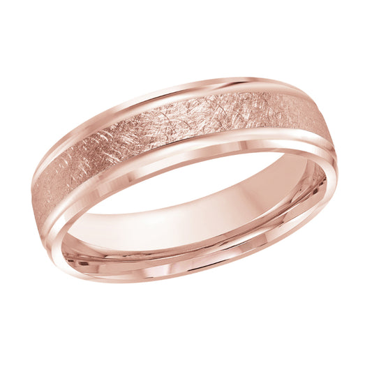 Malo 6mm 14k Pink Gold Carved Band