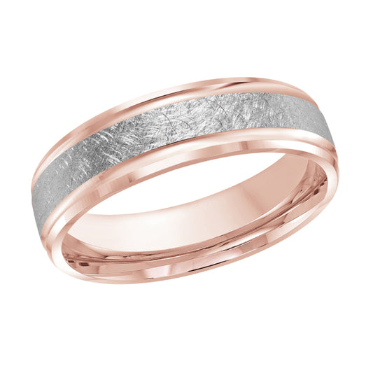 Malo 6mm 14k Pink & White Gold Carved Band