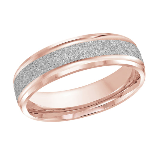 Malo 6mm 14k Pink & White Gold Carved Band