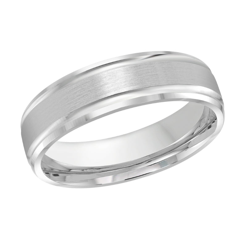 Malo 6mm 14k White Gold Carved Band