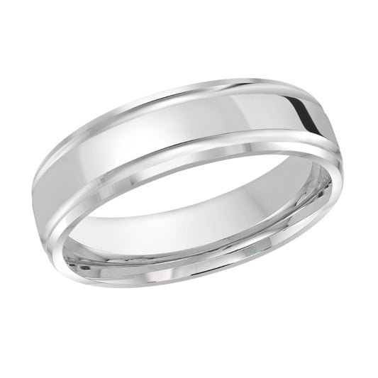 Malo 6mm 14k White Gold Carved Band