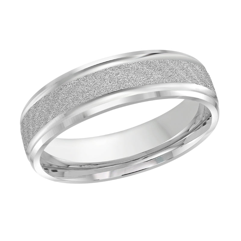 Malo 6mm 18k White Gold Carved Band