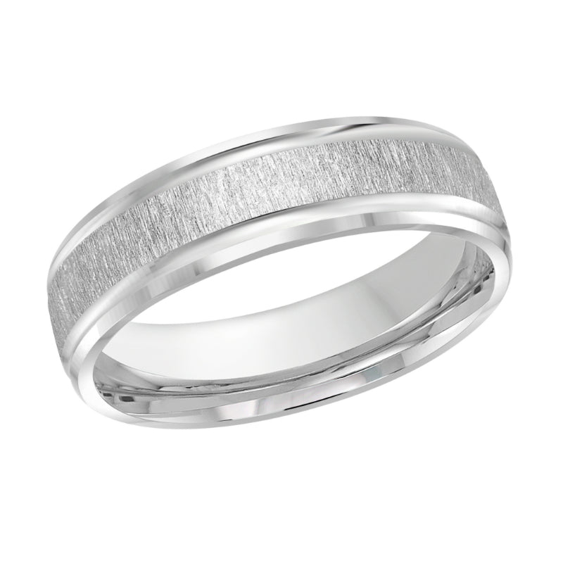 Malo 6mm 18k White Gold Carved Band