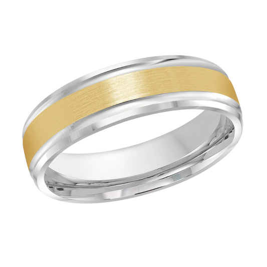 Malo 6mm 14k White & Yellow Gold Carved Band