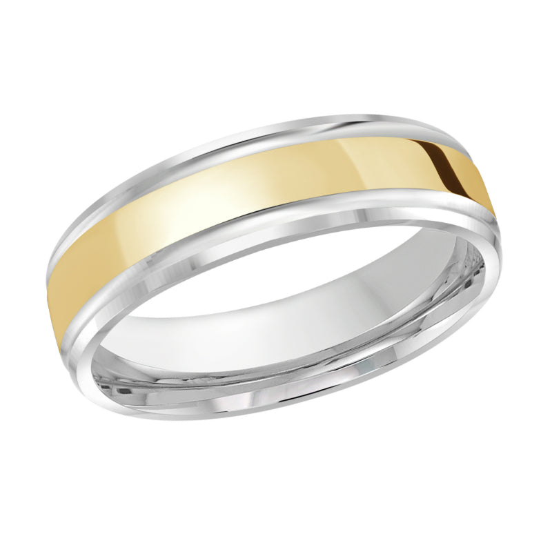 Malo 6mm 14k White & Yellow Gold Carved Band