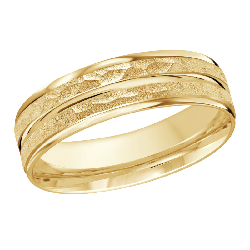 Malo 7mm 18k Yellow Gold Carved Band