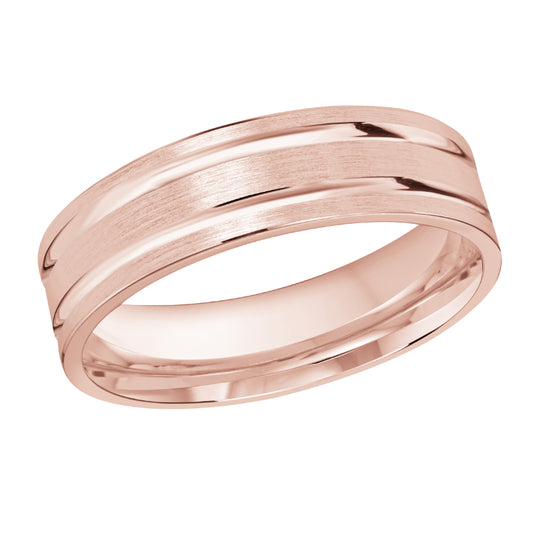 Malo 6mm 18k Pink Gold Carved Band