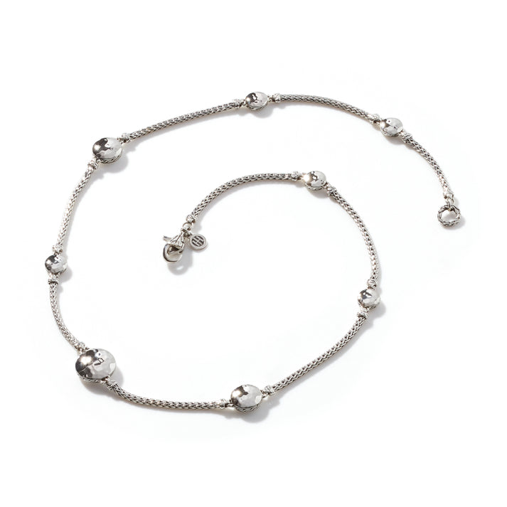John Hardy Dot Hammered Silver Disc Stations Sautoir Necklace