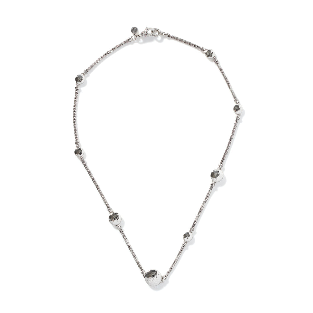 John Hardy Dot Hammered Silver Disc Stations Sautoir Necklace