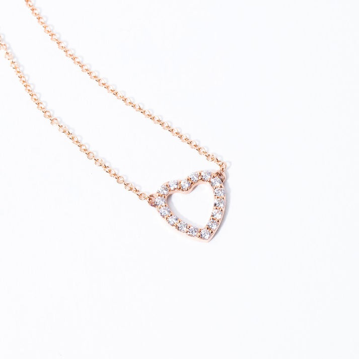 Mini Heart Pendant in Rose Gold