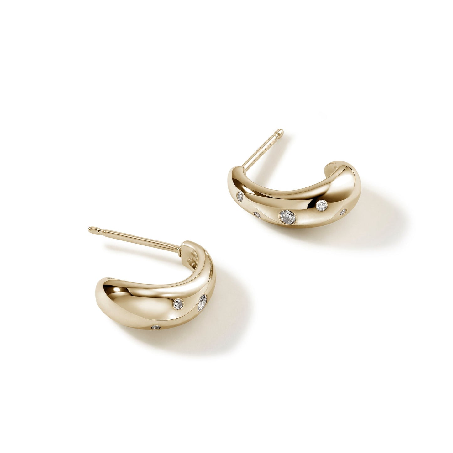 Surf J Hoop Earrings, Gold, Diamonds, 15MM|EGGX9011232DI
