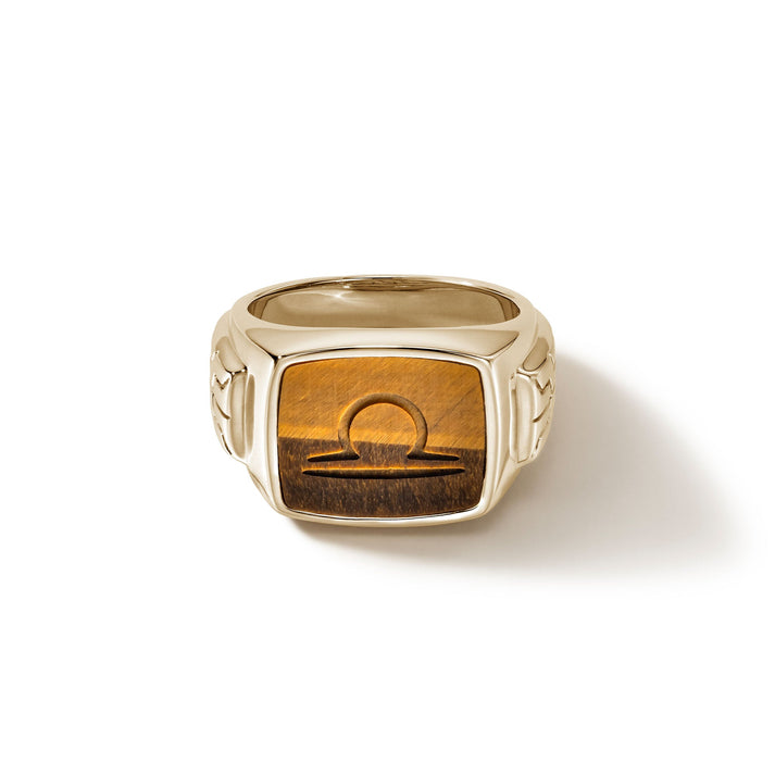 Carved Signet Ring, Gold|RMGGS9011001TE
