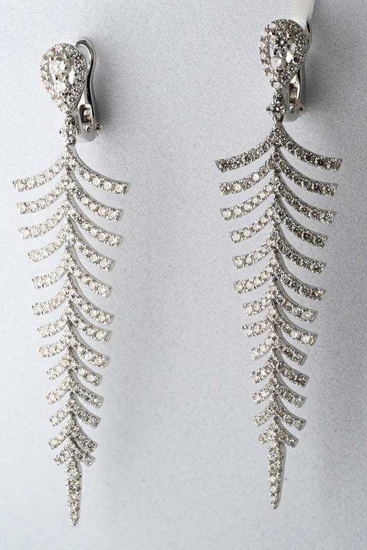 Diamond "Fern" Drop Earrings