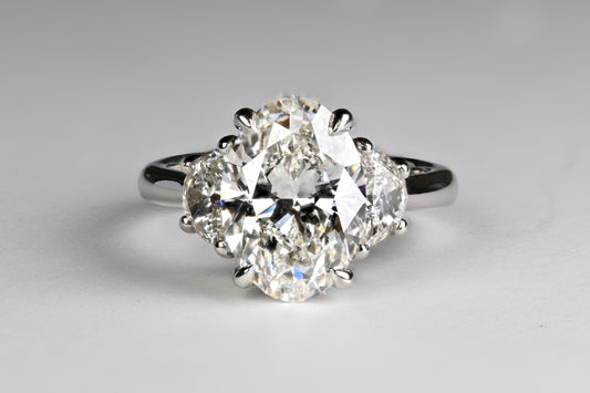 4ct Oval with Half Moon sidestones