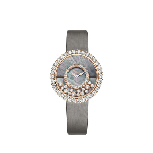 HAPPY DIAMONDS JOAILLERIE 38 MM, QUARTZ, ETHICAL ROSE GOLD, DIAMONDS 204035-5001