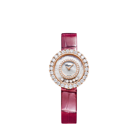 HAPPY DIAMONDS JOAILLERIE 29 MM, QUARTZ, ETHICAL ROSE GOLD, DIAMONDS 205369-5001