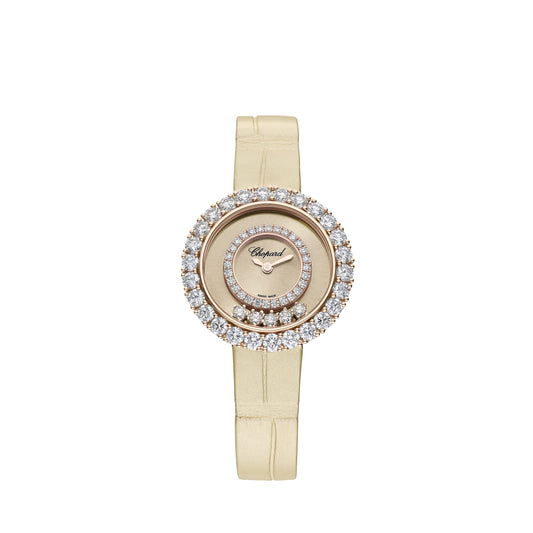 HAPPY DIAMONDS JOAILLERIE 29 MM, QUARTZ, ETHICAL ROSE GOLD, DIAMONDS 205369-5002