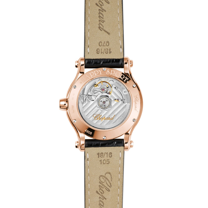 HAPPY SPORT 36 MM, AUTOMATIC, ETHICAL ROSE GOLD, DIAMONDS 274808-5003