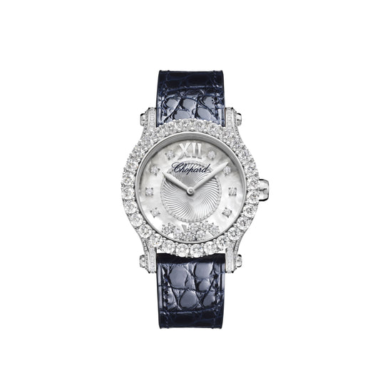 HAPPY SPORT JOAILLERIE 36 MM, AUTOMATIC, ETHICAL WHITE GOLD, DIAMONDS 274809-1001