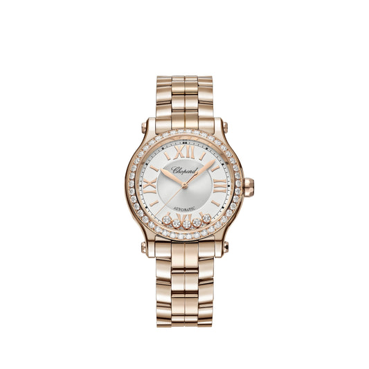 HAPPY SPORT 33 MM, AUTOMATIC, ETHICAL ROSE GOLD, DIAMONDS 275378-5004