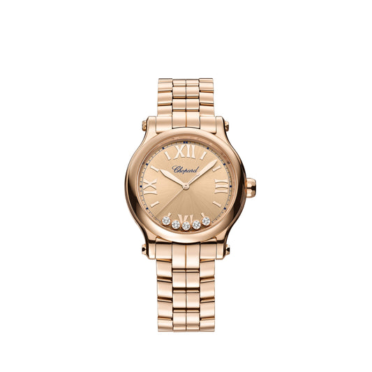 HAPPY SPORT 33 MM, AUTOMATIC, ETHICAL ROSE GOLD, DIAMONDS 275378-5008