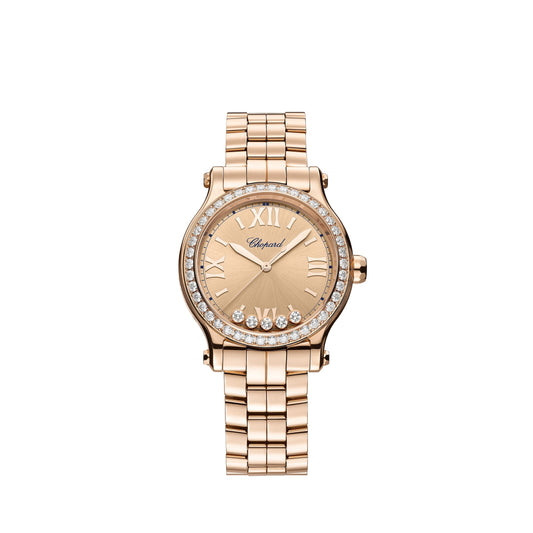 HAPPY SPORT 33 MM, AUTOMATIC, ETHICAL ROSE GOLD, DIAMONDS 275378-5009