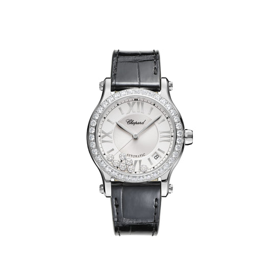 HAPPY SPORT 36 MM, AUTOMATIC, LUCENT STEEL™, DIAMONDS 278559-3003