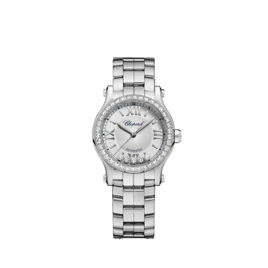 HAPPY SPORT 30 MM, AUTOMATIC, LUCENT STEEL™, DIAMONDS 278573-3014