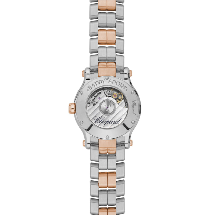 HAPPY SPORT 30 MM, AUTOMATIC, ETHICAL ROSE GOLD, LUCENT STEEL™, DIAMONDS 278573-6017