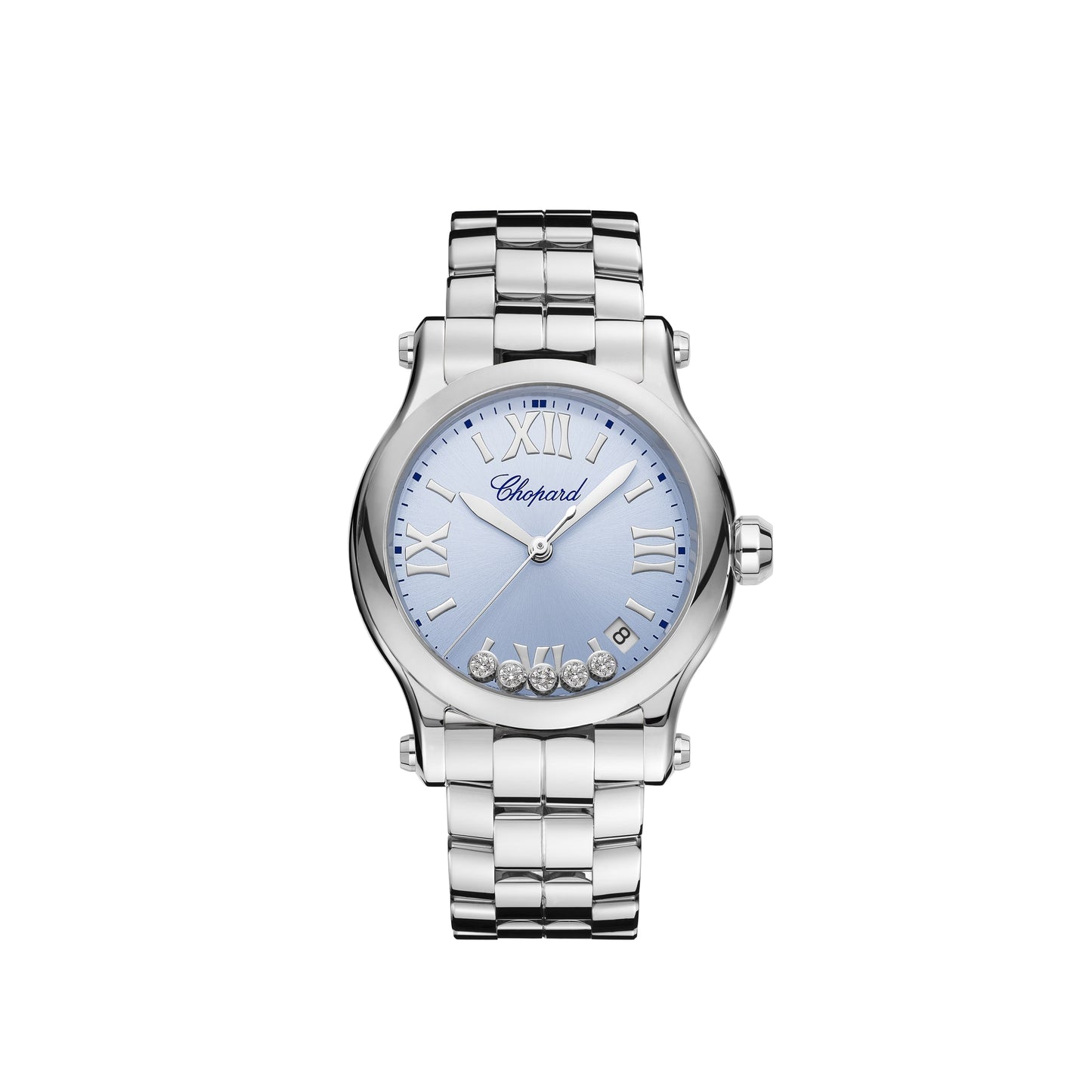 HAPPY SPORT 36 MM, QUARTZ, LUCENT STEEL™, DIAMONDS 278582-3008