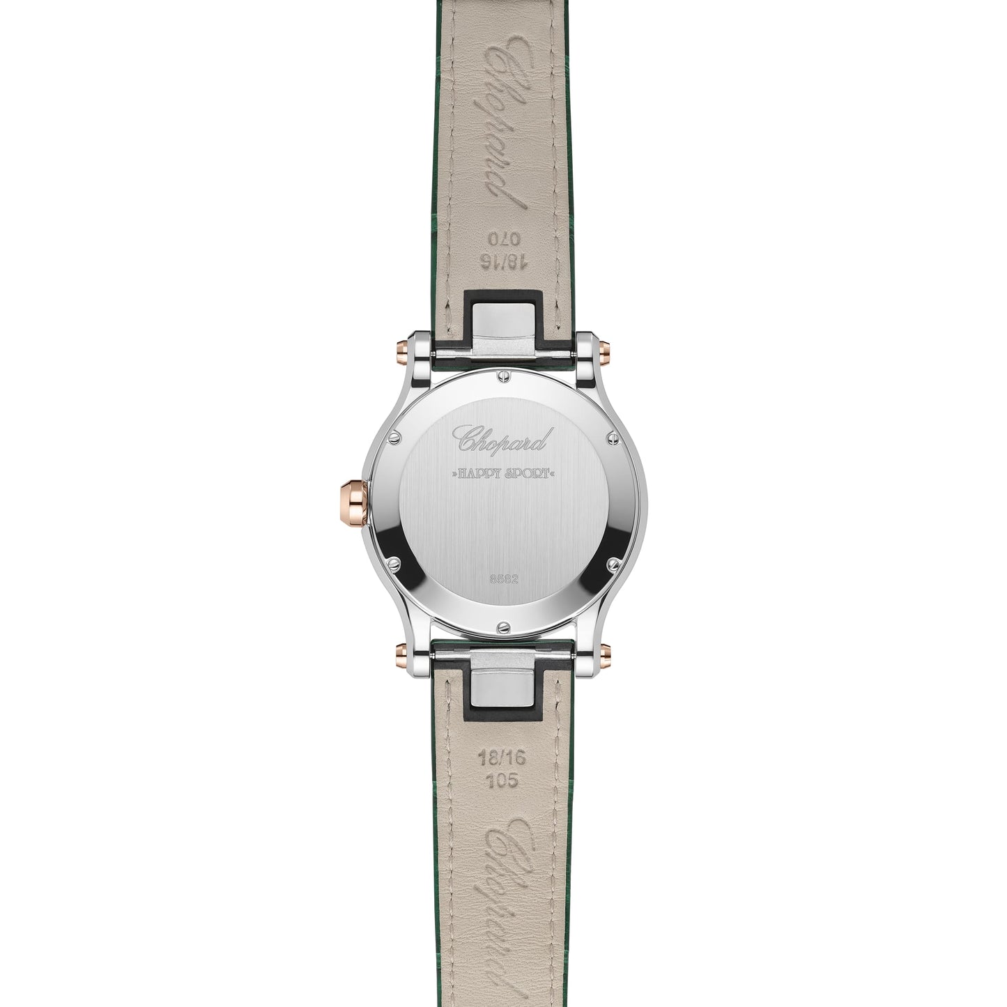 HAPPY SPORT 36 MM, QUARTZ, ETHICAL ROSE GOLD, LUCENT STEEL™, DIAMONDS 278582-6005