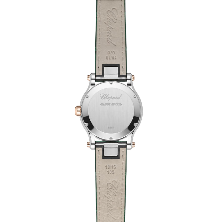 HAPPY SPORT 36 MM, QUARTZ, ETHICAL ROSE GOLD, LUCENT STEEL™, DIAMONDS 278582-6005