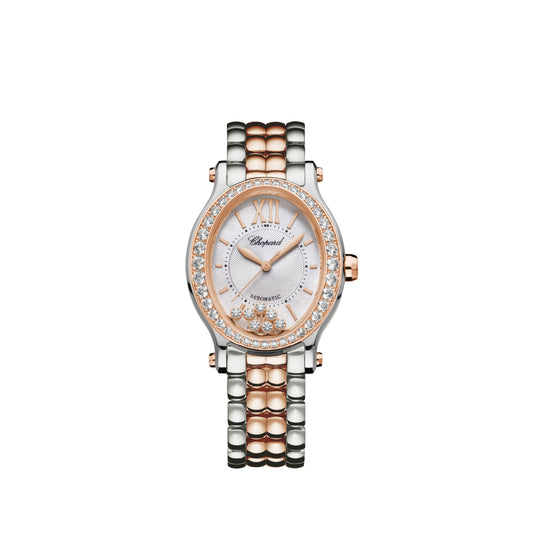 HAPPY SPORT 29 X 31 MM, AUTOMATIC, ETHICAL ROSE GOLD, LUCENT STEEL™, DIAMONDS 278602-6004