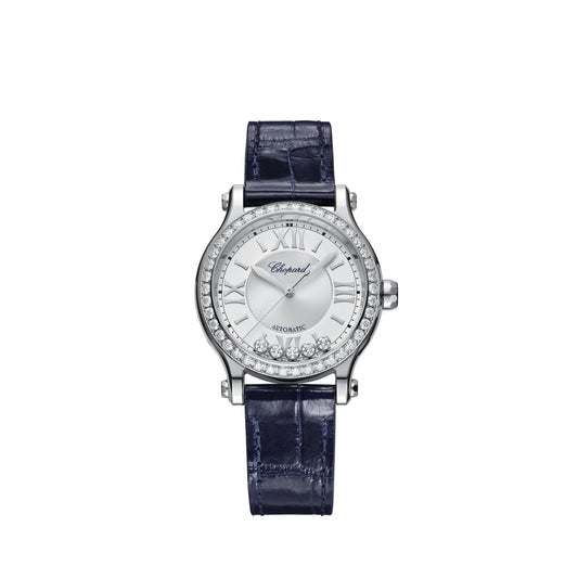 HAPPY SPORT 33 MM, AUTOMATIC, LUCENT STEEL™, DIAMONDS 278608-3003