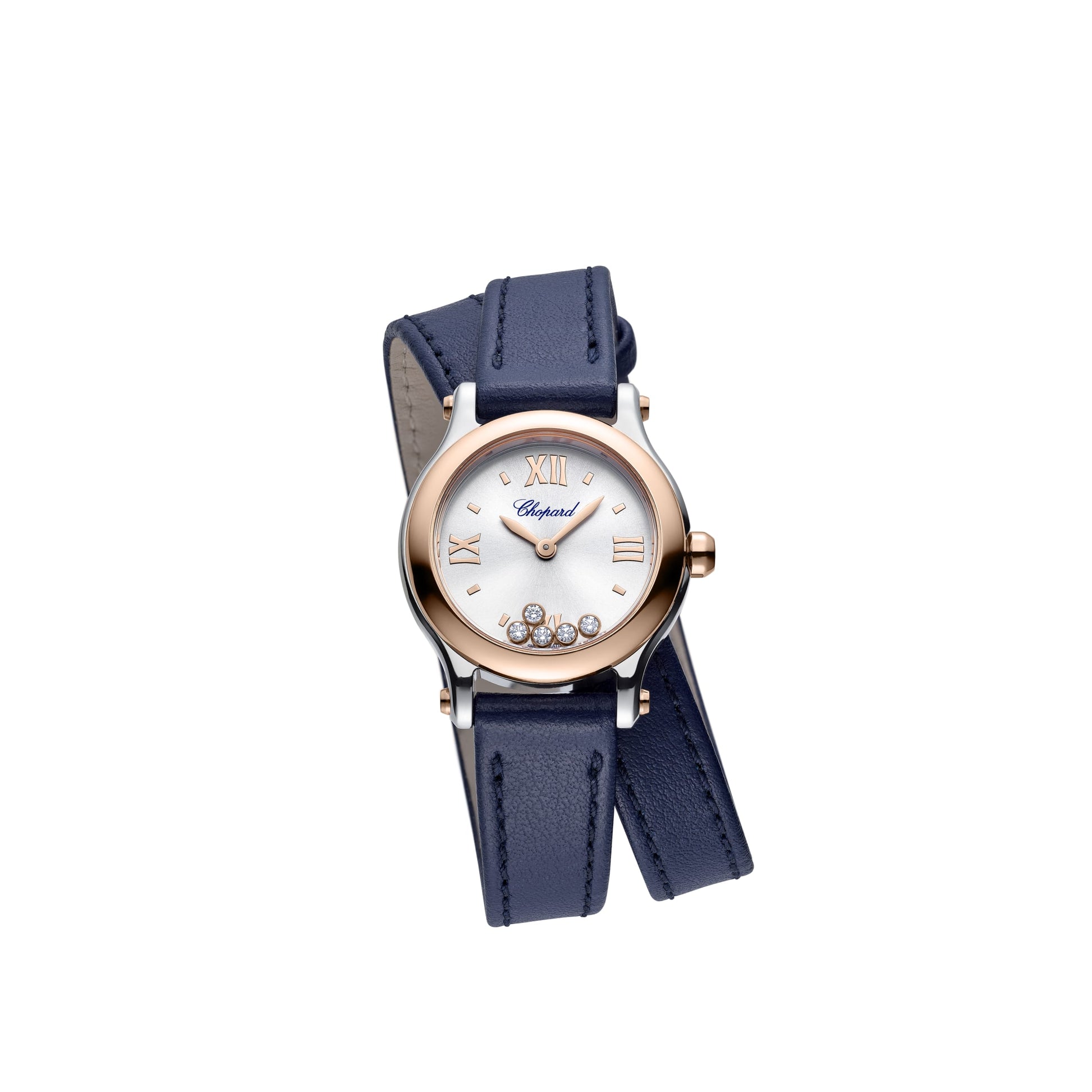 HAPPY SPORT 25 MM, QUARTZ, ETHICAL ROSE GOLD, LUCENT STEEL™, DIAMONDS 278620-6001 - Dejaun Jewelers