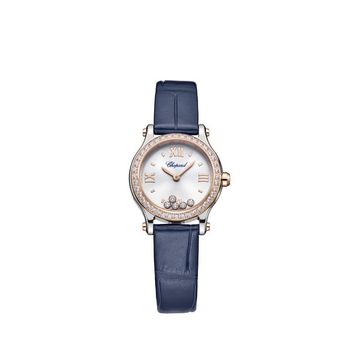 HAPPY SPORT 25 MM, QUARTZ, ETHICAL ROSE GOLD, LUCENT STEEL™, DIAMONDS 278620-6002