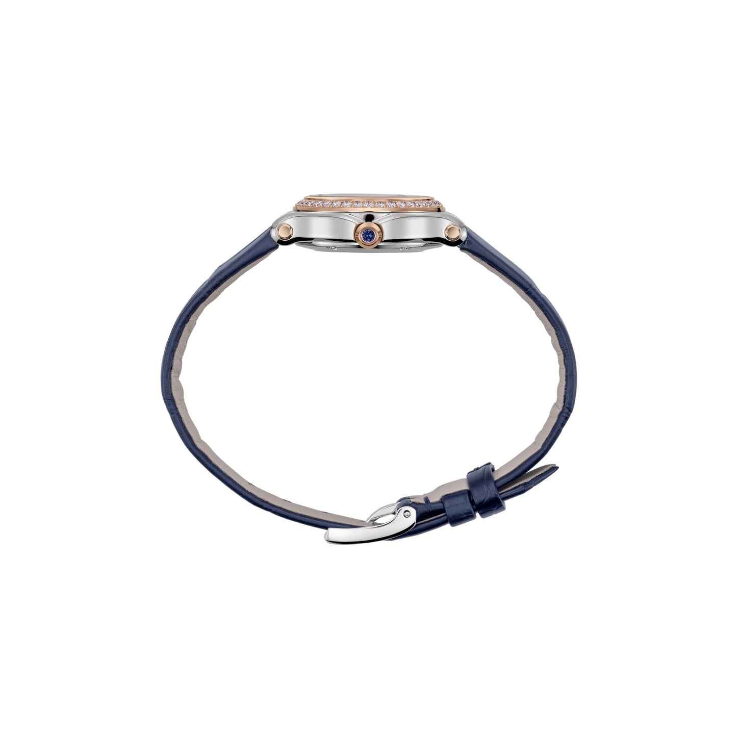 HAPPY SPORT 25 MM, QUARTZ, ETHICAL ROSE GOLD, LUCENT STEEL™, DIAMONDS 278620-6002