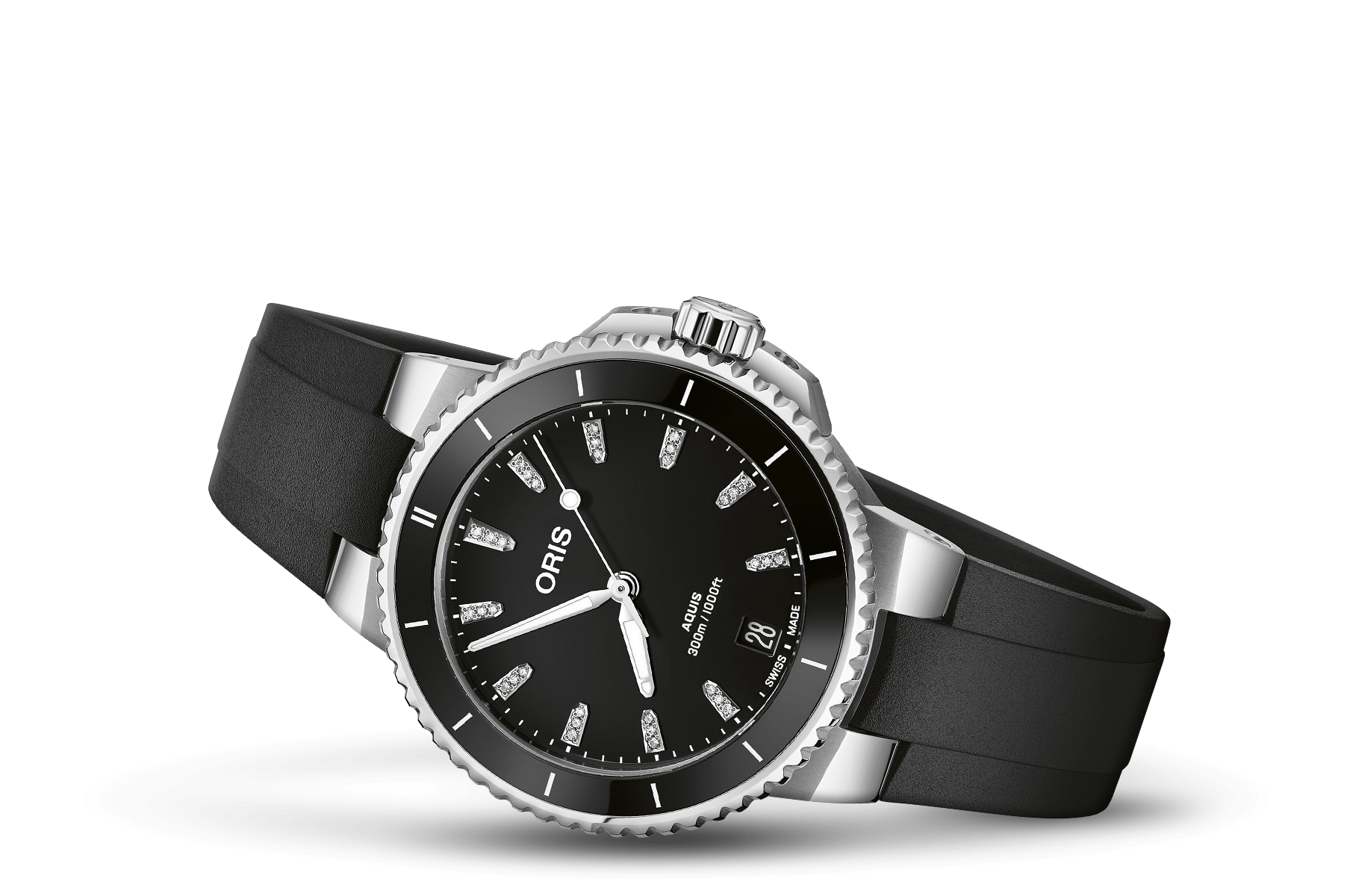 Oris Aquis Date Diamonds Automatic Watch 01 733 7792 4194-07 4 19 64FC