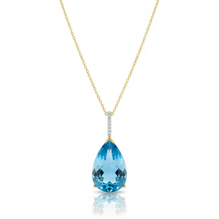 Blue Topaz Pear Necklace